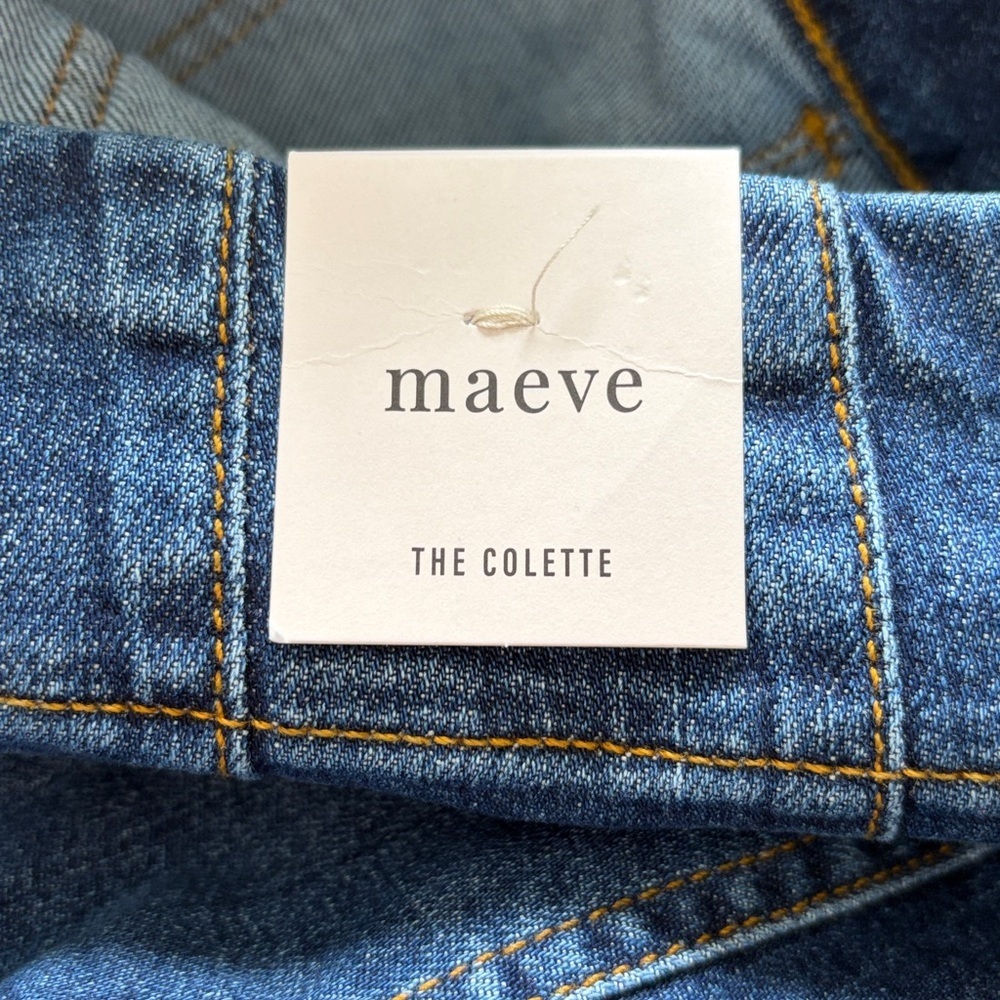 Anthropologie Maeve The Colette Jean Mini Fern Wash High Rise Sz 32 TALL NEW - Picture 12 of 16